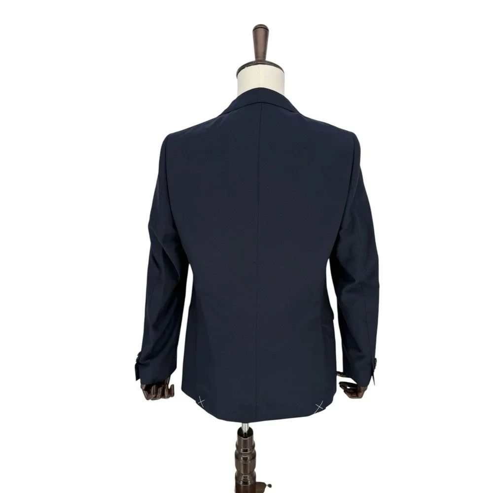 Paul Betenly Men's 40L Navy Blue Wool Cashmere Button Blazer Jacket-Ronaldo N